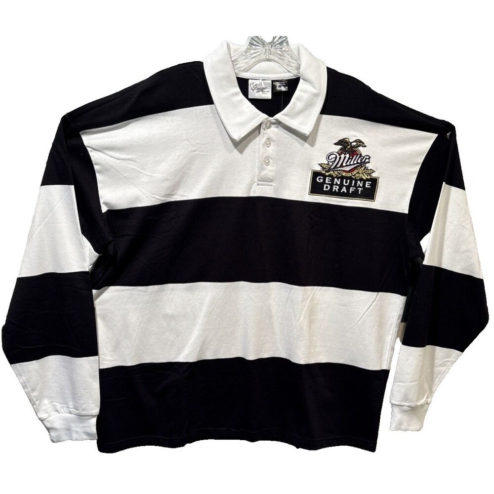 Rugby Polo Miller Genuine Draft Officially Licensed Men's Large Embroidered NWT